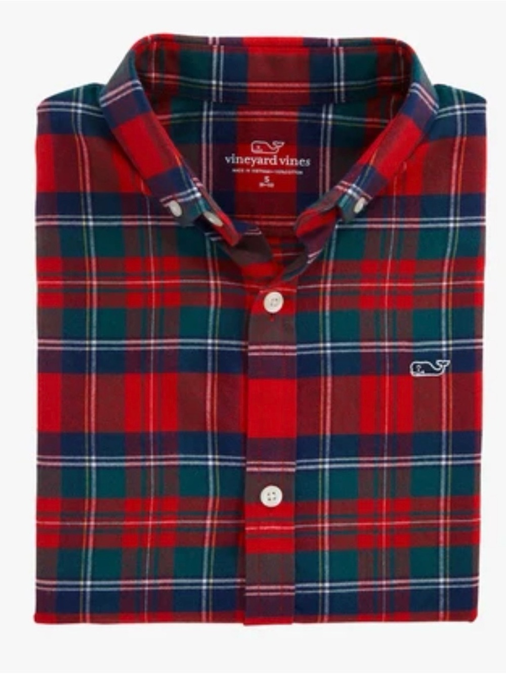 Vineyard Vines Flannel Button Down Merry Plaid 16
